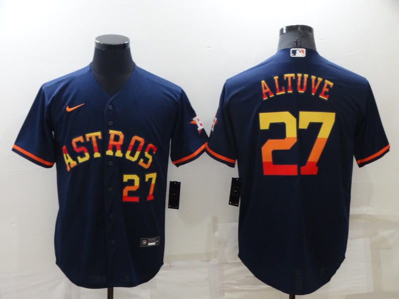 Men's Houston Astros #27 Jose Altuve 2022 Navy Cool Base Stitched Jersey